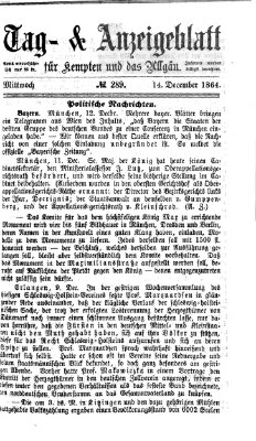 Tag- und Anzeigeblatt für Kempten und das Allgäu Mittwoch 14. Dezember 1864