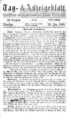 Tag- und Anzeigeblatt für Kempten und das Allgäu Dienstag 24. Januar 1865