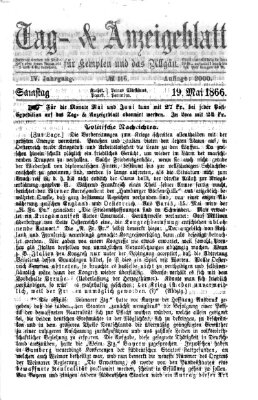 Tag- und Anzeigeblatt für Kempten und das Allgäu Samstag 19. Mai 1866