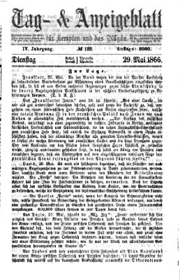 Tag- und Anzeigeblatt für Kempten und das Allgäu Dienstag 29. Mai 1866