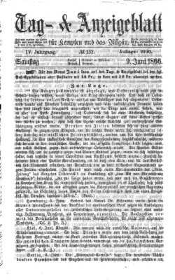 Tag- und Anzeigeblatt für Kempten und das Allgäu Samstag 9. Juni 1866