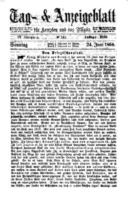 Tag- und Anzeigeblatt für Kempten und das Allgäu Sonntag 24. Juni 1866