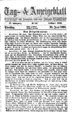 Tag- und Anzeigeblatt für Kempten und das Allgäu Dienstag 26. Juni 1866