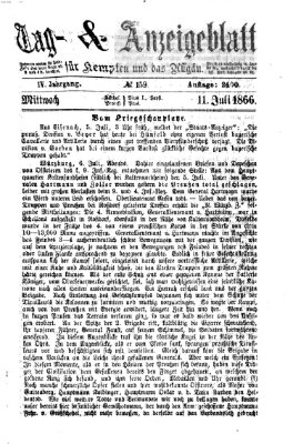 Tag- und Anzeigeblatt für Kempten und das Allgäu Mittwoch 11. Juli 1866