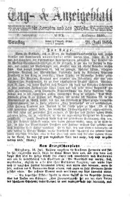 Tag- und Anzeigeblatt für Kempten und das Allgäu Samstag 21. Juli 1866