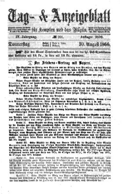 Tag- und Anzeigeblatt für Kempten und das Allgäu Donnerstag 30. August 1866