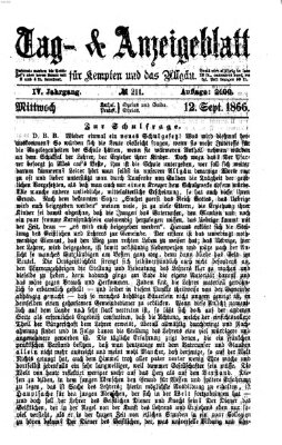 Tag- und Anzeigeblatt für Kempten und das Allgäu Mittwoch 12. September 1866