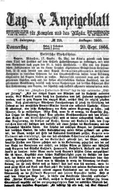 Tag- und Anzeigeblatt für Kempten und das Allgäu Donnerstag 20. September 1866