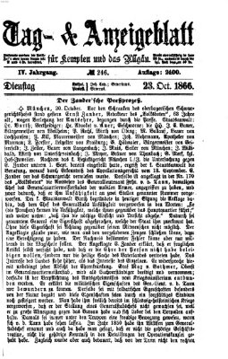 Tag- und Anzeigeblatt für Kempten und das Allgäu Dienstag 23. Oktober 1866