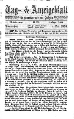 Tag- und Anzeigeblatt für Kempten und das Allgäu Donnerstag 8. November 1866