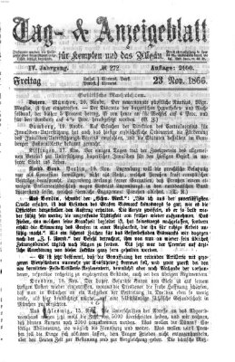 Tag- und Anzeigeblatt für Kempten und das Allgäu Freitag 23. November 1866