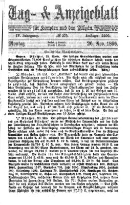 Tag- und Anzeigeblatt für Kempten und das Allgäu Montag 26. November 1866