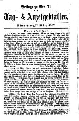 Tag- und Anzeigeblatt für Kempten und das Allgäu Mittwoch 27. März 1867