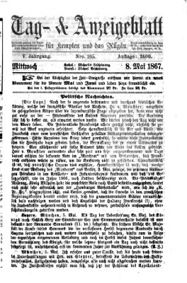 Tag- und Anzeigeblatt für Kempten und das Allgäu Freitag 10. Mai 1867