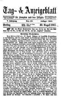 Tag- und Anzeigeblatt für Kempten und das Allgäu Freitag 30. August 1867