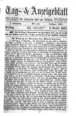 Tag- und Anzeigeblatt für Kempten und das Allgäu Freitag 8. November 1867