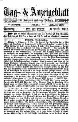 Tag- und Anzeigeblatt für Kempten und das Allgäu Sonntag 8. Dezember 1867