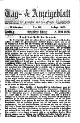 Tag- und Anzeigeblatt für Kempten und das Allgäu Freitag 8. Mai 1868