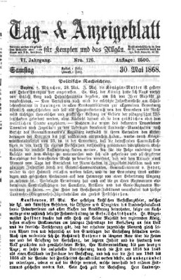 Tag- und Anzeigeblatt für Kempten und das Allgäu Samstag 30. Mai 1868