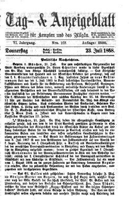 Tag- und Anzeigeblatt für Kempten und das Allgäu Donnerstag 23. Juli 1868