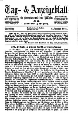 Tag- und Anzeigeblatt für Kempten und das Allgäu Samstag 9. Januar 1869