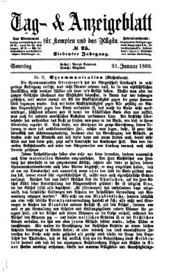 Tag- und Anzeigeblatt für Kempten und das Allgäu Sonntag 31. Januar 1869