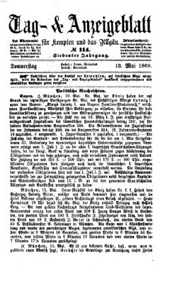 Tag- und Anzeigeblatt für Kempten und das Allgäu Donnerstag 13. Mai 1869