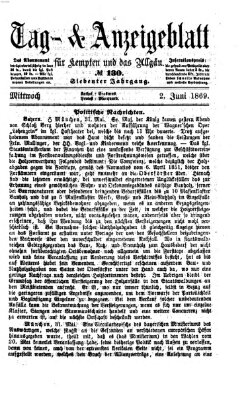 Tag- und Anzeigeblatt für Kempten und das Allgäu Mittwoch 2. Juni 1869