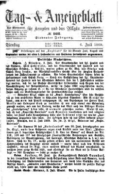 Tag- und Anzeigeblatt für Kempten und das Allgäu Dienstag 6. Juli 1869