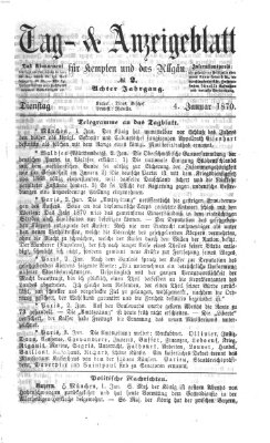 Tag- und Anzeigeblatt für Kempten und das Allgäu Dienstag 4. Januar 1870