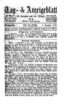 Tag- und Anzeigeblatt für Kempten und das Allgäu Donnerstag 6. Januar 1870