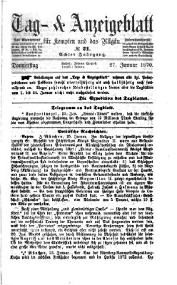 Tag- und Anzeigeblatt für Kempten und das Allgäu Donnerstag 27. Januar 1870