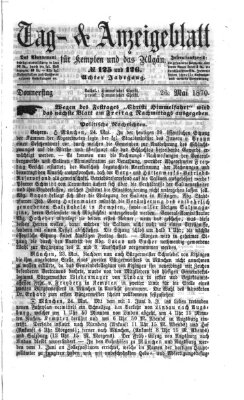 Tag- und Anzeigeblatt für Kempten und das Allgäu Donnerstag 26. Mai 1870