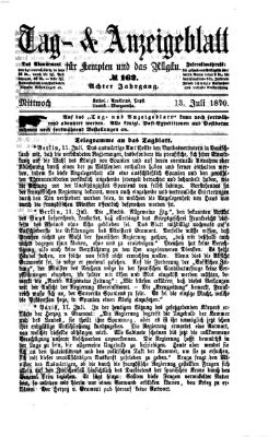 Tag- und Anzeigeblatt für Kempten und das Allgäu Mittwoch 13. Juli 1870