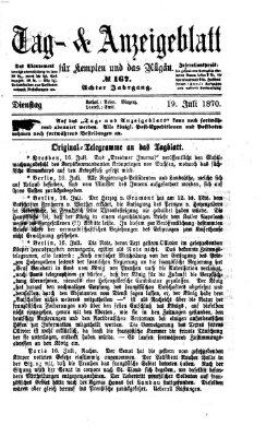 Tag- und Anzeigeblatt für Kempten und das Allgäu Dienstag 19. Juli 1870