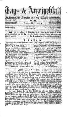 Tag- und Anzeigeblatt für Kempten und das Allgäu Donnerstag 4. August 1870