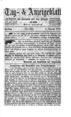 Tag- und Anzeigeblatt für Kempten und das Allgäu Freitag 5. August 1870