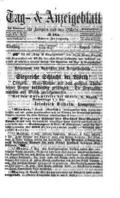 Tag- und Anzeigeblatt für Kempten und das Allgäu Dienstag 9. August 1870