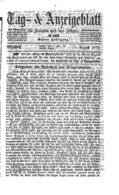 Tag- und Anzeigeblatt für Kempten und das Allgäu Mittwoch 17. August 1870