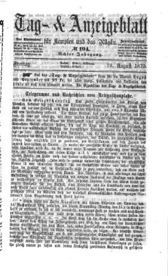 Tag- und Anzeigeblatt für Kempten und das Allgäu Freitag 19. August 1870