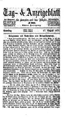 Tag- und Anzeigeblatt für Kempten und das Allgäu Samstag 27. August 1870