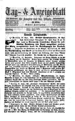 Tag- und Anzeigeblatt für Kempten und das Allgäu Freitag 23. September 1870