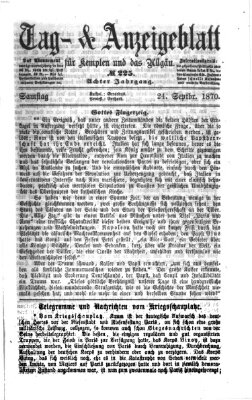 Tag- und Anzeigeblatt für Kempten und das Allgäu Samstag 24. September 1870