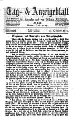 Tag- und Anzeigeblatt für Kempten und das Allgäu Mittwoch 19. Oktober 1870