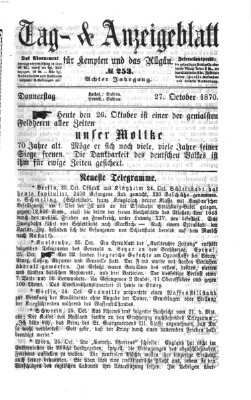 Tag- und Anzeigeblatt für Kempten und das Allgäu Donnerstag 27. Oktober 1870