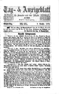 Tag- und Anzeigeblatt für Kempten und das Allgäu Donnerstag 3. November 1870