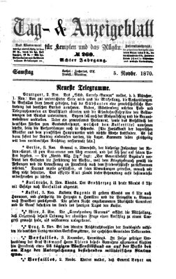 Tag- und Anzeigeblatt für Kempten und das Allgäu Samstag 5. November 1870