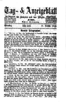 Tag- und Anzeigeblatt für Kempten und das Allgäu Dienstag 15. November 1870