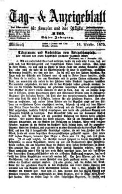 Tag- und Anzeigeblatt für Kempten und das Allgäu Mittwoch 16. November 1870