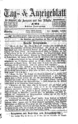 Tag- und Anzeigeblatt für Kempten und das Allgäu Montag 21. November 1870